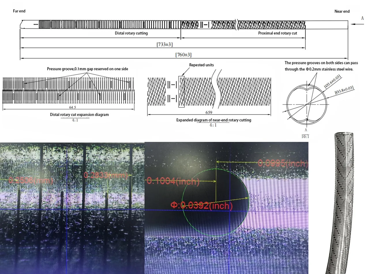 Gradient-slotted hypotube | Endoscope torque and push transmission